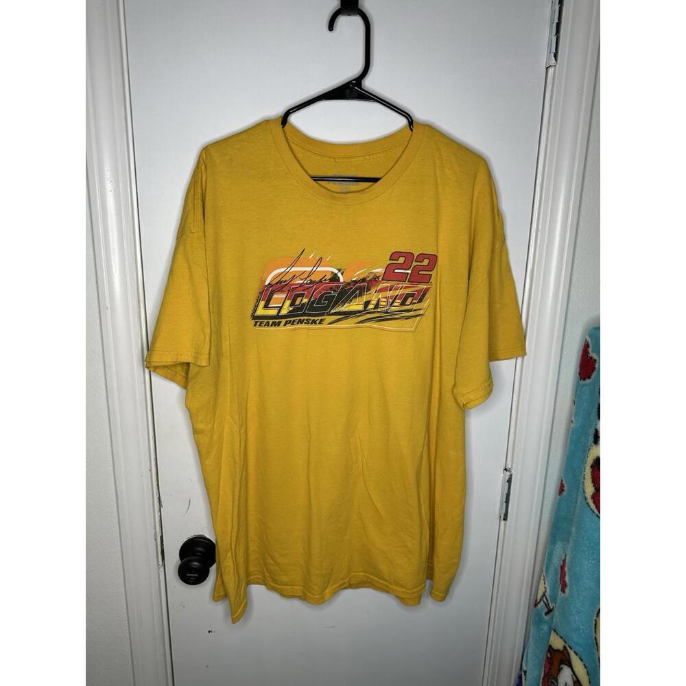 Nascar Team Penske Joey Logano Shirt Yellow Mens XXL #22 Race Car Short Sleeves